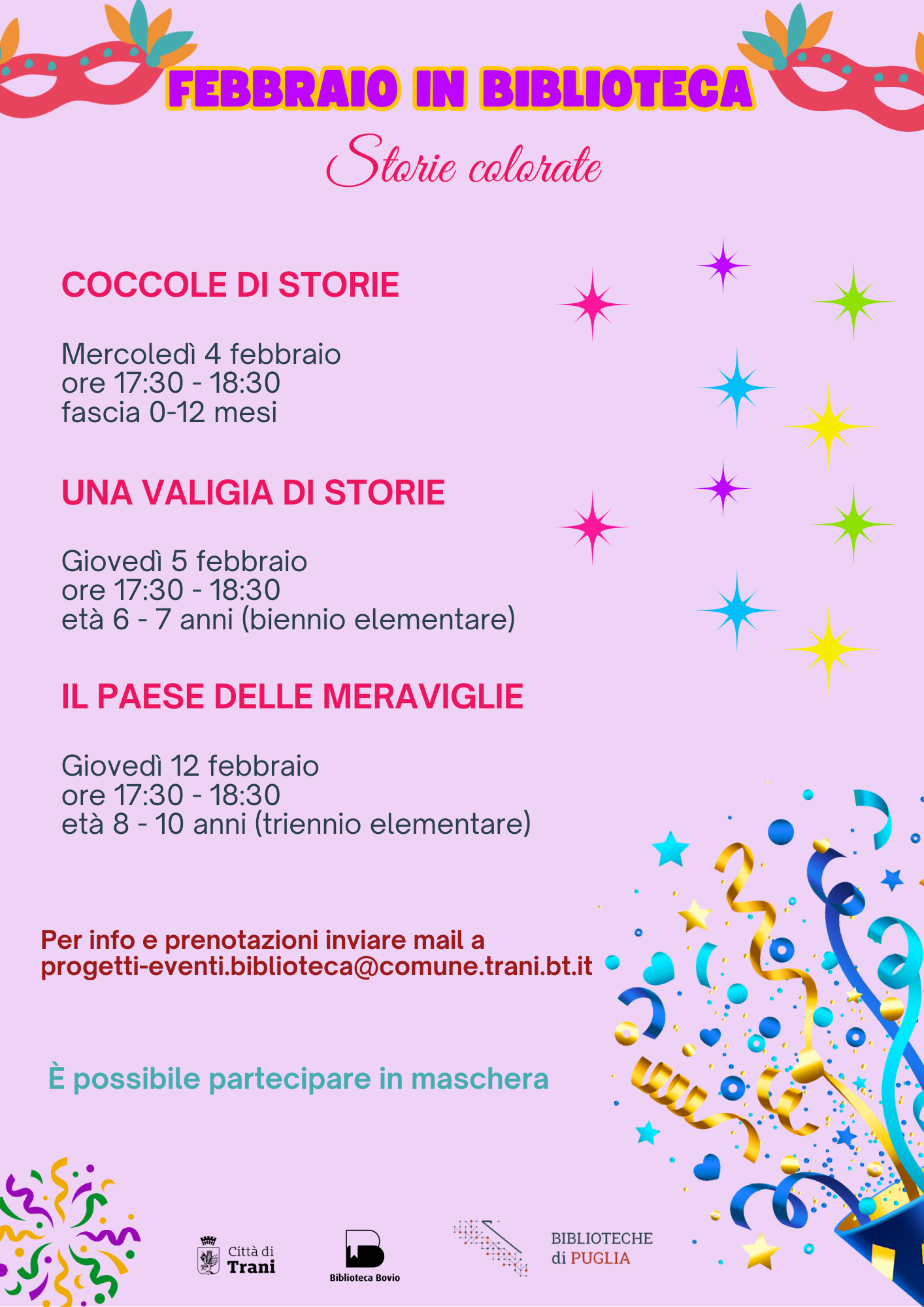 Attivit&agrave; di lettura! Appuntamenti del mese di FEBBRAIO