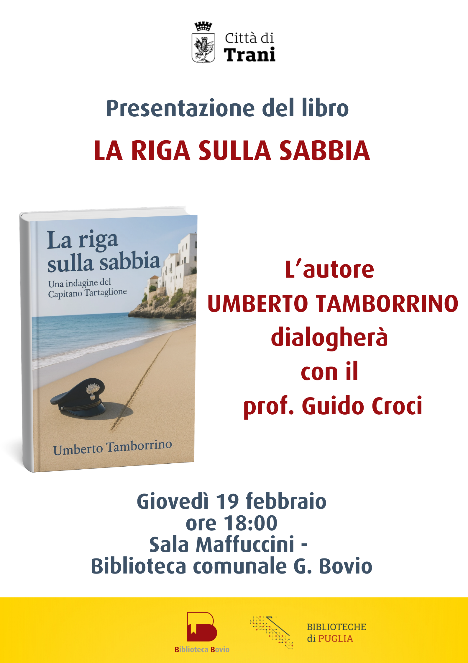 Presentazione del libro LA RIGA SULLA SABBIA di Umberto Tamborrino