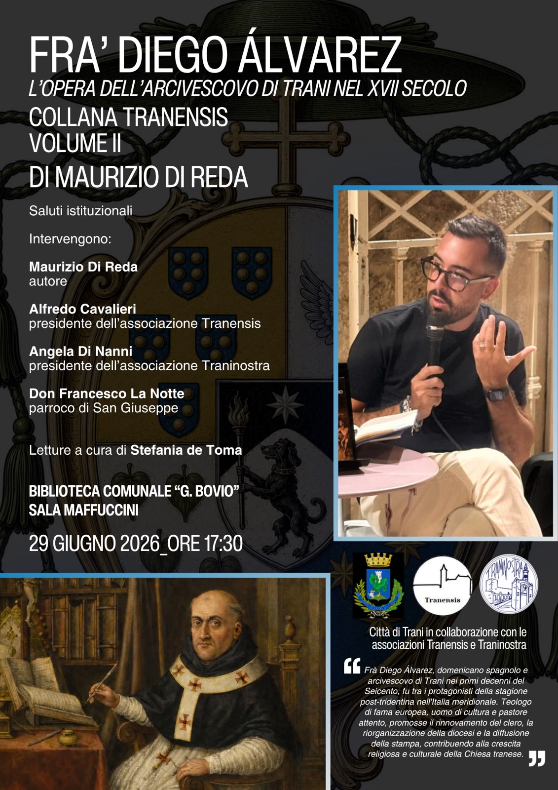 Presentazione del libro FR&Agrave; DIEGO ALVAREZ. L&rsquo;OPERA DELL&rsquo;ARCIVESCOVO DI TRANI NEL XVII SECOLO