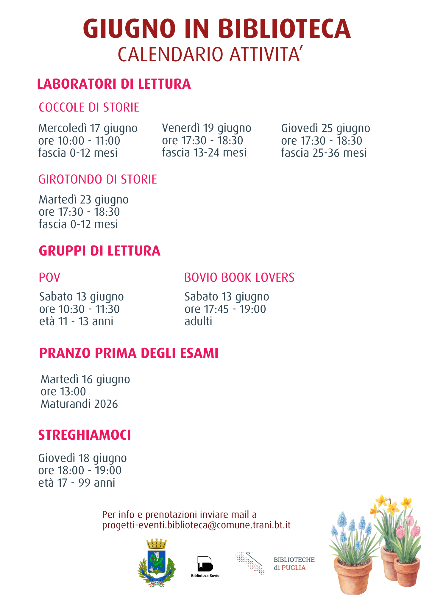 Attivit&agrave; GIUGNO IN BIBLIOTECA. LETTURE, INCONTRI E NUOVE OCCASIONI DI CONDIVISIONE PER TUTTE LE ET&Agrave;